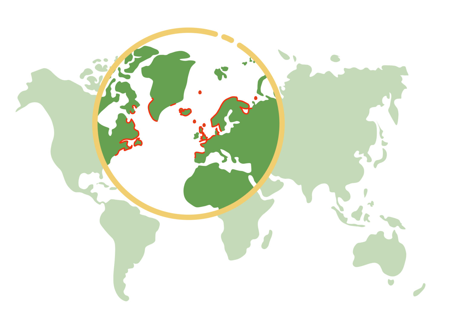 Weltkarte mit den Abbaugebieten der Algen für boncrop Produkte